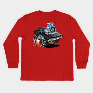 Classic 69 American Muscle Car Cartoon Kids Long Sleeve T-Shirt